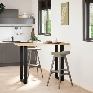 vidaXL Bar Table Legs U-shaped 2 pcs. Black 50x(100-101) cm Steel