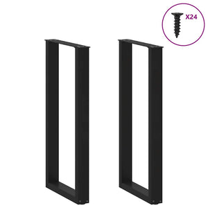 vidaXL Bar Table Legs U-shaped 2 pcs. Black 50x(100-101) cm Steel
