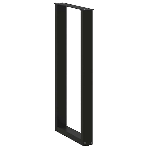 vidaXL Bar Table Legs U-shaped 2 pcs. Black 50x(100-101) cm Steel