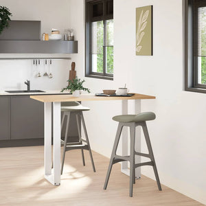 vidaXL Bar Table Legs U-Shaped 2 pcs. White 50x(100-101) cm Steel