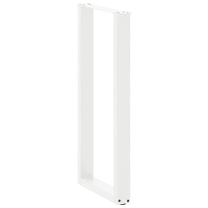vidaXL Bar Table Legs U-Shaped 2 pcs. White 50x(100-101) cm Steel