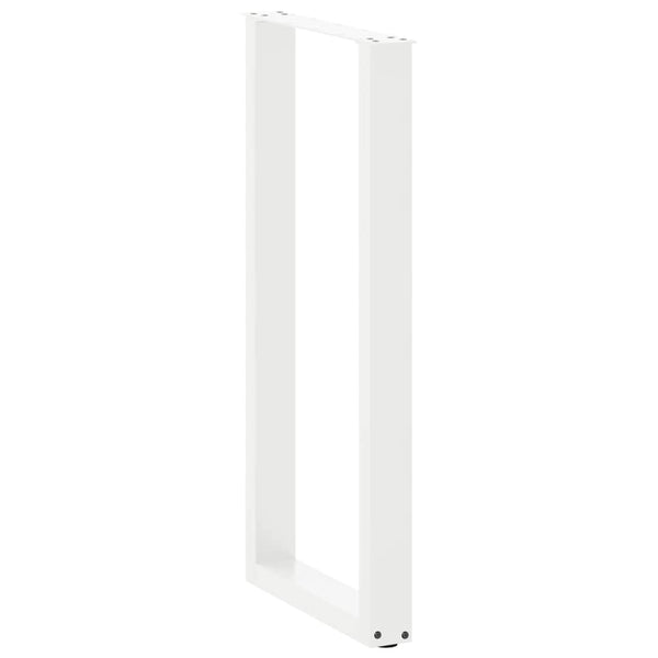vidaXL Bar Table Legs U-Shaped 2 pcs. White 50x(100-101) cm Steel