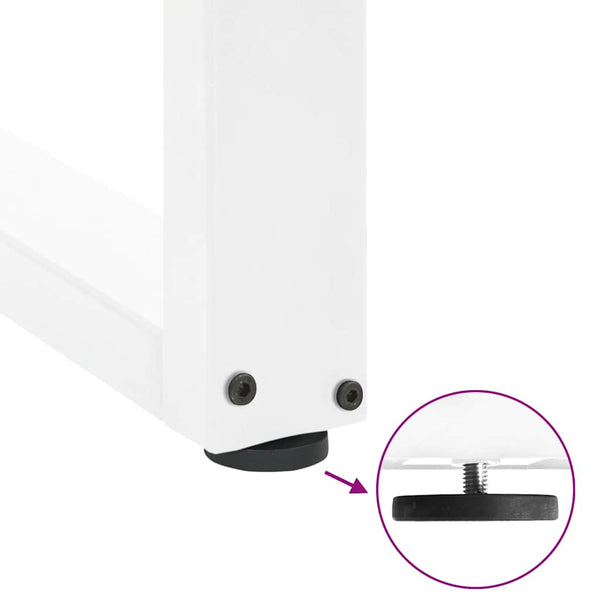 vidaXL Bar Table Legs U-Shaped 2 pcs. White 50x(100-101) cm Steel
