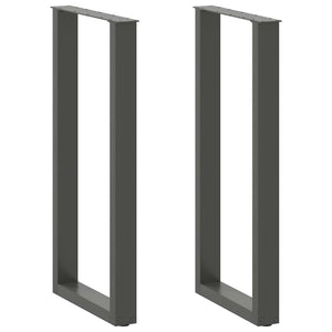 vidaXL Bar Table Legs U-shaped 2 pcs Anthracite 50x(100-101) cm Steel