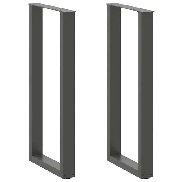 vidaXL Bar Table Legs U-shaped 2 pcs Anthracite 50x(100-101) cm Steel