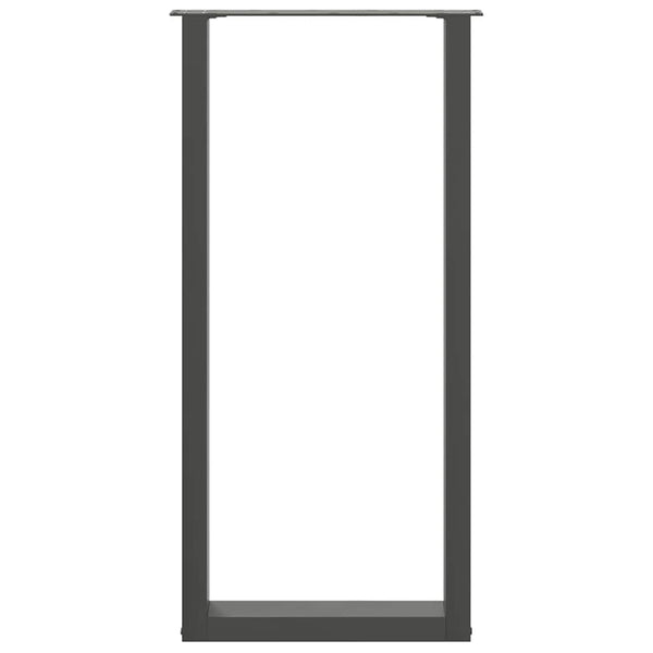 vidaXL Bar Table Legs U-shaped 2 pcs Anthracite 50x(100-101) cm Steel
