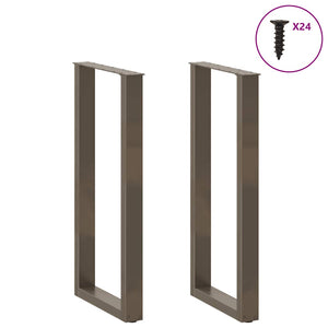 vidaXL Bar Table Legs U-shaped 2 pcs. Natural Steel 50x(100-101) cm Steel