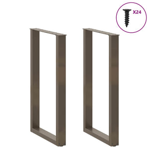vidaXL Bar Table Legs U-shaped 2 pcs. Raw Steel 60x(100-101) cm Steel