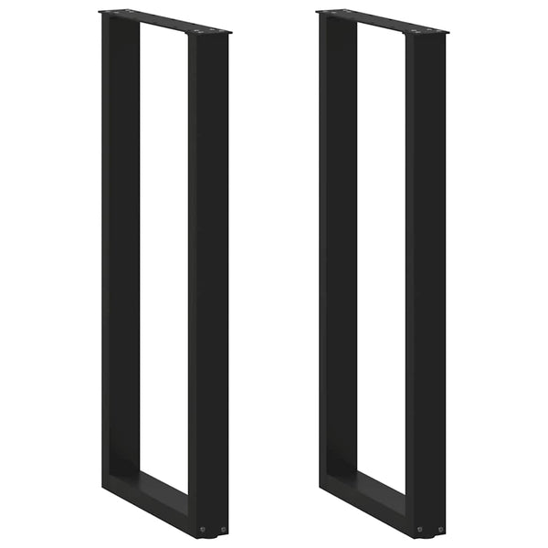 vidaXL Bar Table Legs U-shaped 2 pcs. Black 40x(110-111) cm Steel