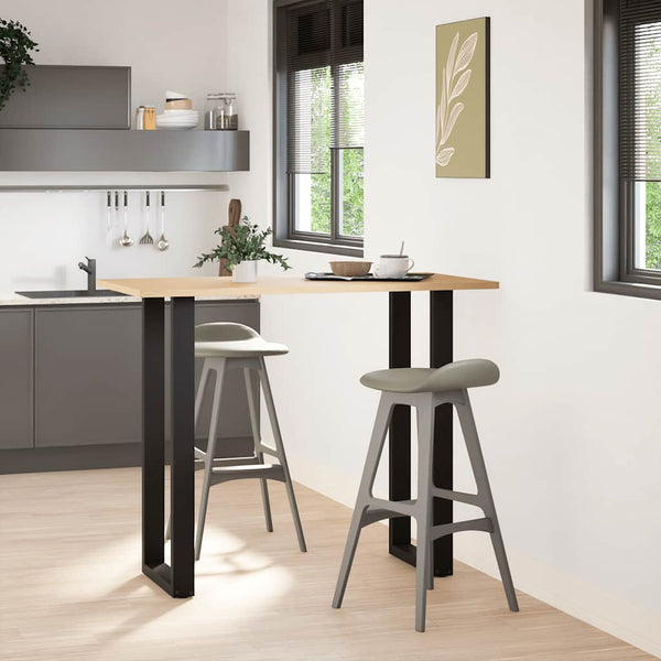 vidaXL Bar Table Legs U-shaped 2 pcs. Black 40x(110-111) cm Steel