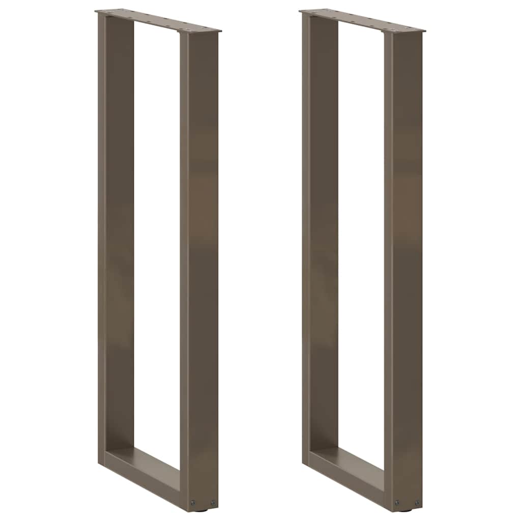 vidaXL Bar Table Legs U-Shape 2 pcs. Natural Steel 40x(110-111) cm Steel