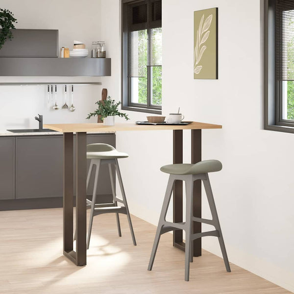 vidaXL Bar Table Legs U-Shape 2 pcs. Natural Steel 40x(110-111) cm Steel