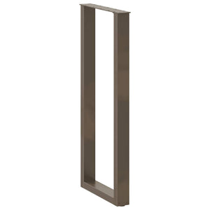 vidaXL Bar Table Legs U-Shape 2 pcs. Natural Steel 40x(110-111) cm Steel