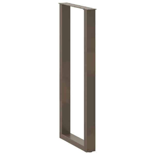 vidaXL Bar Table Legs U-Shape 2 pcs. Natural Steel 40x(110-111) cm Steel