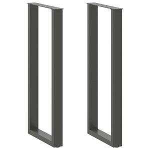 vidaXL Bar Table Legs U-shaped 2 pcs Anthracite 50x(110-111) cm Steel