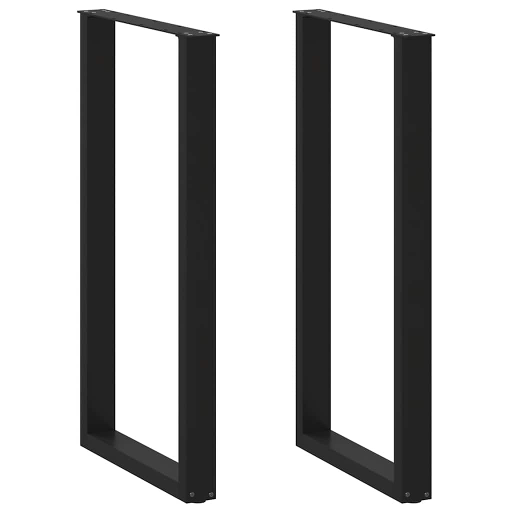 vidaXL Bar Table Legs U-shaped 2 pcs. Black 60x(110-111) cm Steel