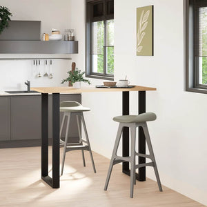 vidaXL Bar Table Legs U-shaped 2 pcs. Black 60x(110-111) cm Steel