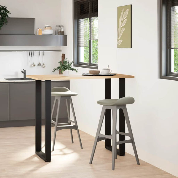 vidaXL Bar Table Legs U-shaped 2 pcs. Black 60x(110-111) cm Steel