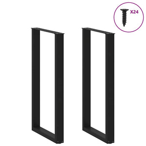 vidaXL Bar Table Legs U-shaped 2 pcs. Black 60x(110-111) cm Steel