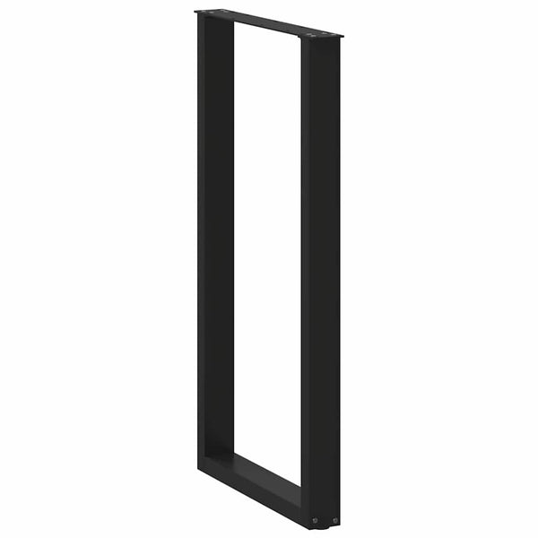 vidaXL Bar Table Legs U-shaped 2 pcs. Black 60x(110-111) cm Steel