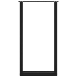 vidaXL Bar Table Legs U-shaped 2 pcs. Black 60x(110-111) cm Steel