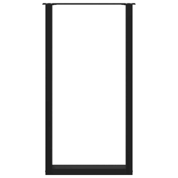 vidaXL Bar Table Legs U-shaped 2 pcs. Black 60x(110-111) cm Steel