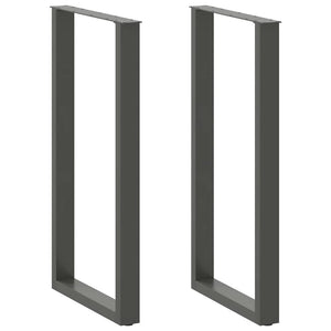 vidaXL Bar Table Legs U-Shape 2 pcs. Anthracite 60x(110-111) cm Steel