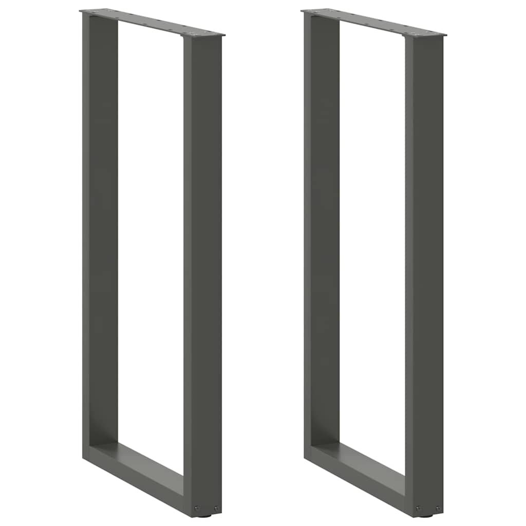 vidaXL Bar Table Legs U-Shape 2 pcs. Anthracite 60x(110-111) cm Steel