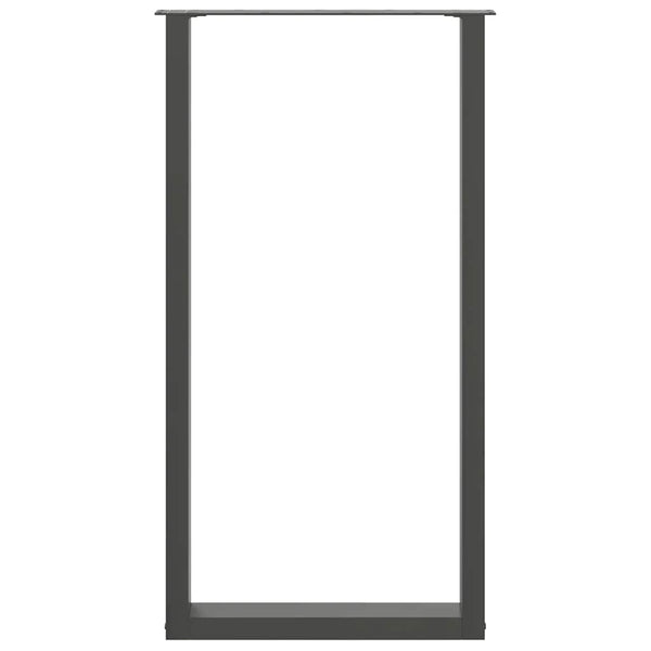 vidaXL Bar Table Legs U-Shape 2 pcs. Anthracite 60x(110-111) cm Steel