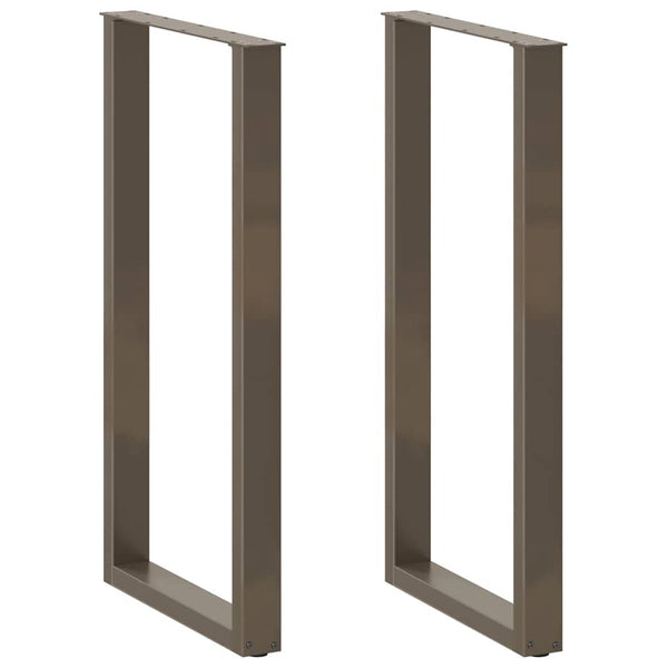 vidaXL Bar Table Legs U-Shape 2 pcs. Raw Steel 60x(110-111) cm Steel