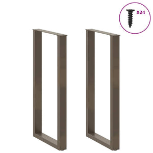 vidaXL Bar Table Legs U-Shape 2 pcs. Raw Steel 60x(110-111) cm Steel