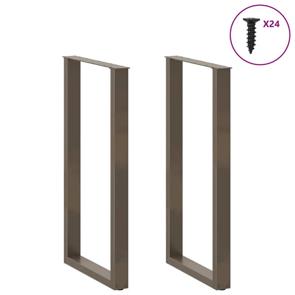 vidaXL Bar Table Legs U-Shape 2 pcs. Raw Steel 60x(110-111) cm Steel