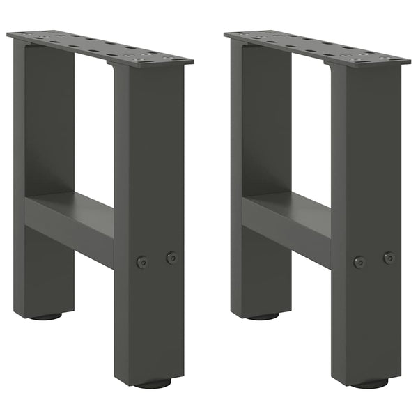 vidaXL Coffee Table Legs Anthracite 2 pcs. 30x(30-31) cm Steel