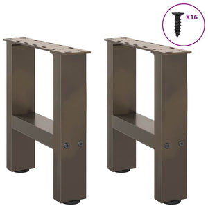 vidaXL Coffee Table Legs Natural Steel 2 pcs. 30x(30-31) cm Steel