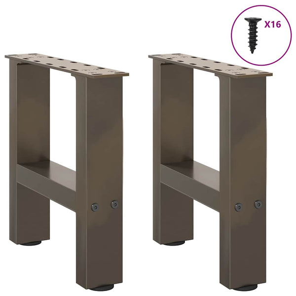 vidaXL Coffee Table Legs Natural Steel 2 pcs. 30x(30-31) cm Steel