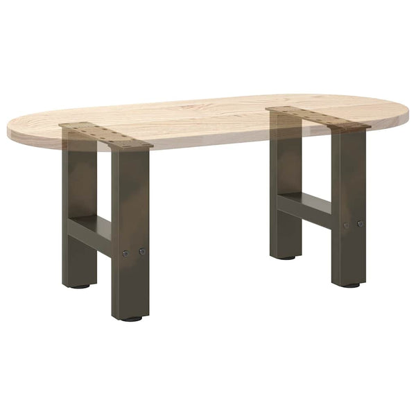 vidaXL Coffee Table Legs Natural Steel 2 pcs. 30x(30-31) cm Steel