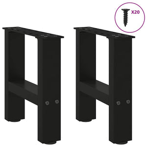 vidaXL Coffee Table Legs Black 2 pcs. 40x(30-31) cm Steel