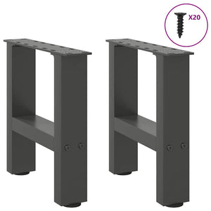 vidaXL Coffee Table Legs Anthracite 2 pcs. 40x(30-31) cm Steel