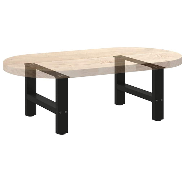 vidaXL Coffee Table Legs Black 2 pcs 50x(30-31) cm Steel