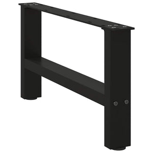 vidaXL Coffee Table Legs Black 2 pcs 60x(30-31) cm Steel
