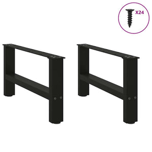 vidaXL Coffee Table Legs Black 2 pcs 60x(30-31) cm Steel