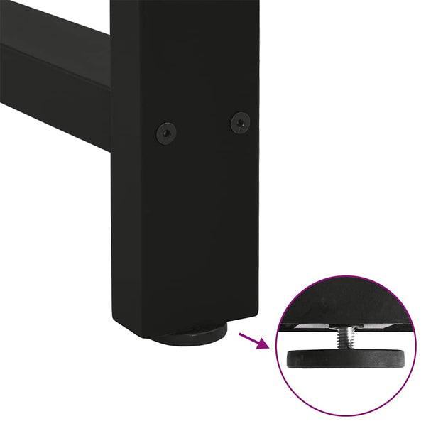 vidaXL Coffee Table Legs Black 2 pcs 60x(30-31) cm Steel