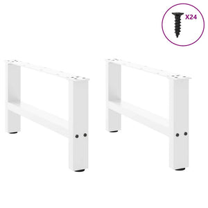 vidaXL Coffee Table Legs White 2 pcs. 60x(30-31) cm Steel