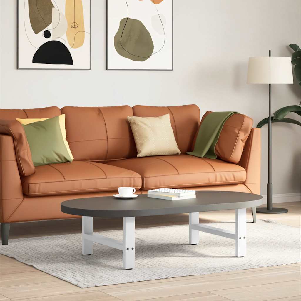 vidaXL Coffee Table Legs White 2 pcs. 60x(30-31) cm Steel