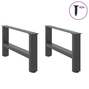 vidaXL Coffee Table Legs Anthracite 2 pcs. 60x(30-31) cm Steel