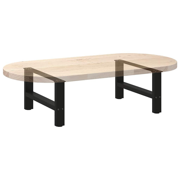 vidaXL Coffee Table Legs Black 2 pcs 70x(30-31) cm Steel
