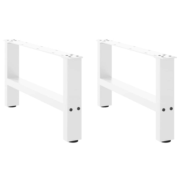 vidaXL Coffee Table Legs White 2 pcs. 70x(30-31) cm Steel