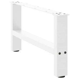 vidaXL Coffee Table Legs White 2 pcs. 70x(30-31) cm Steel