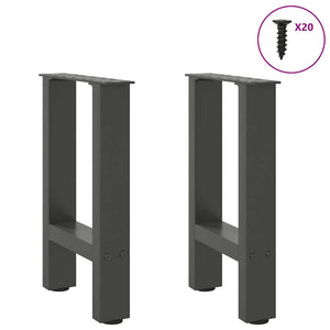 vidaXL Coffee Table Legs Anthracite 2 pcs. 38x(42-43) cm Steel