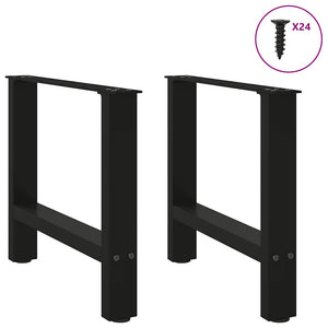 vidaXL Coffee Table Legs Black 2 pcs. 50x(42-43) cm Steel